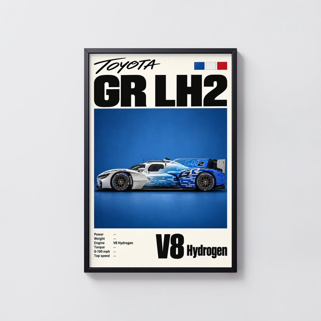 Vintage Toyota GR LH2 Print, Racing Car Wall Art