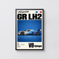 Vintage Toyota GR LH2 Print, Racing Car Wall Art