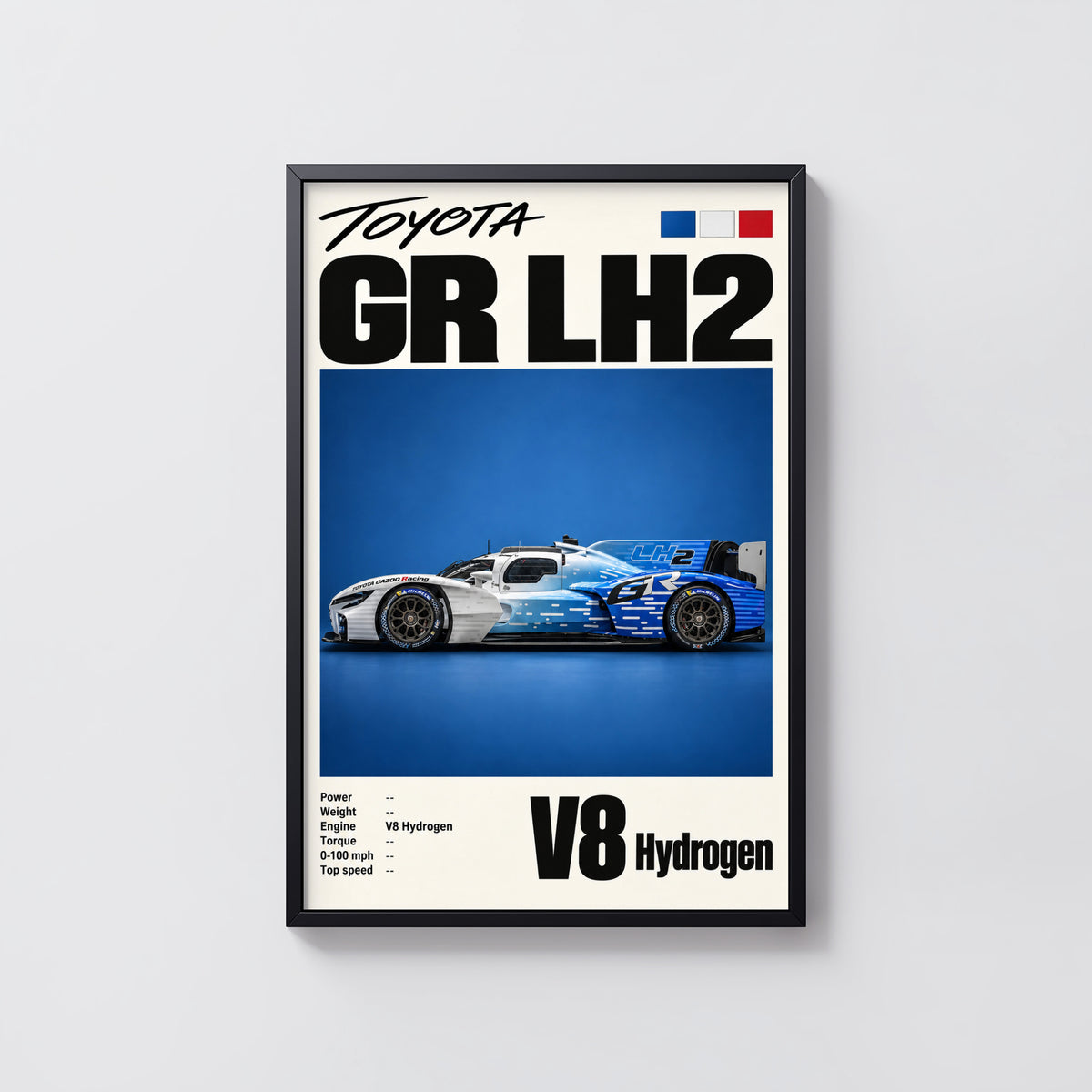 Vintage Toyota GR LH2 Print, Racing Car Wall Art