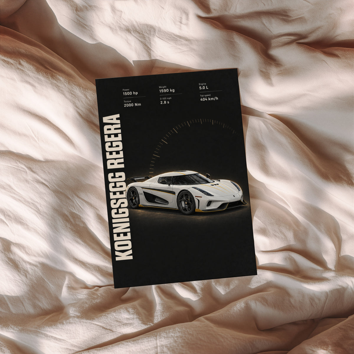 Vintage Koenigsegg Regera Print, Supercar Wall Art
