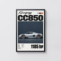 Vintage Koenigsegg CC850 Print, Supercar Wall Art