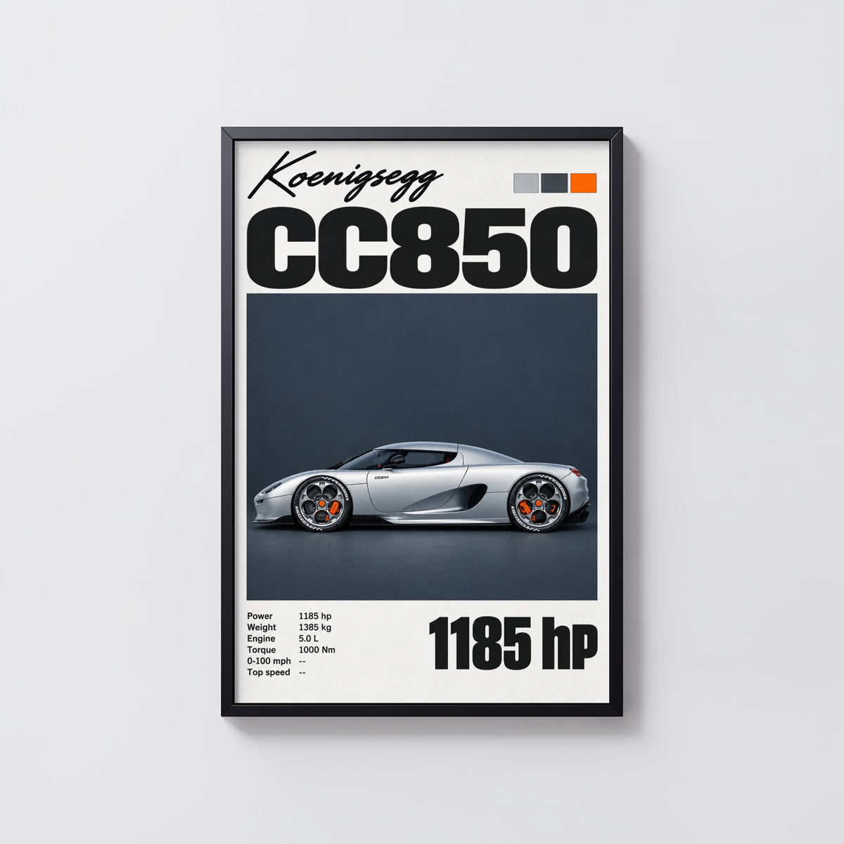 Vintage Koenigsegg CC850 Print, Supercar Wall Art