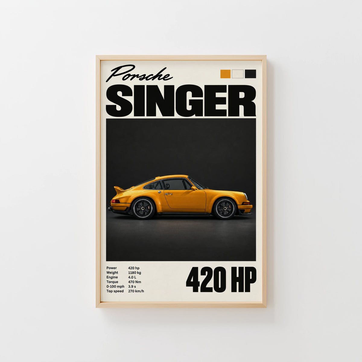 Vintage Porsche Singer Print, Car Wall Art