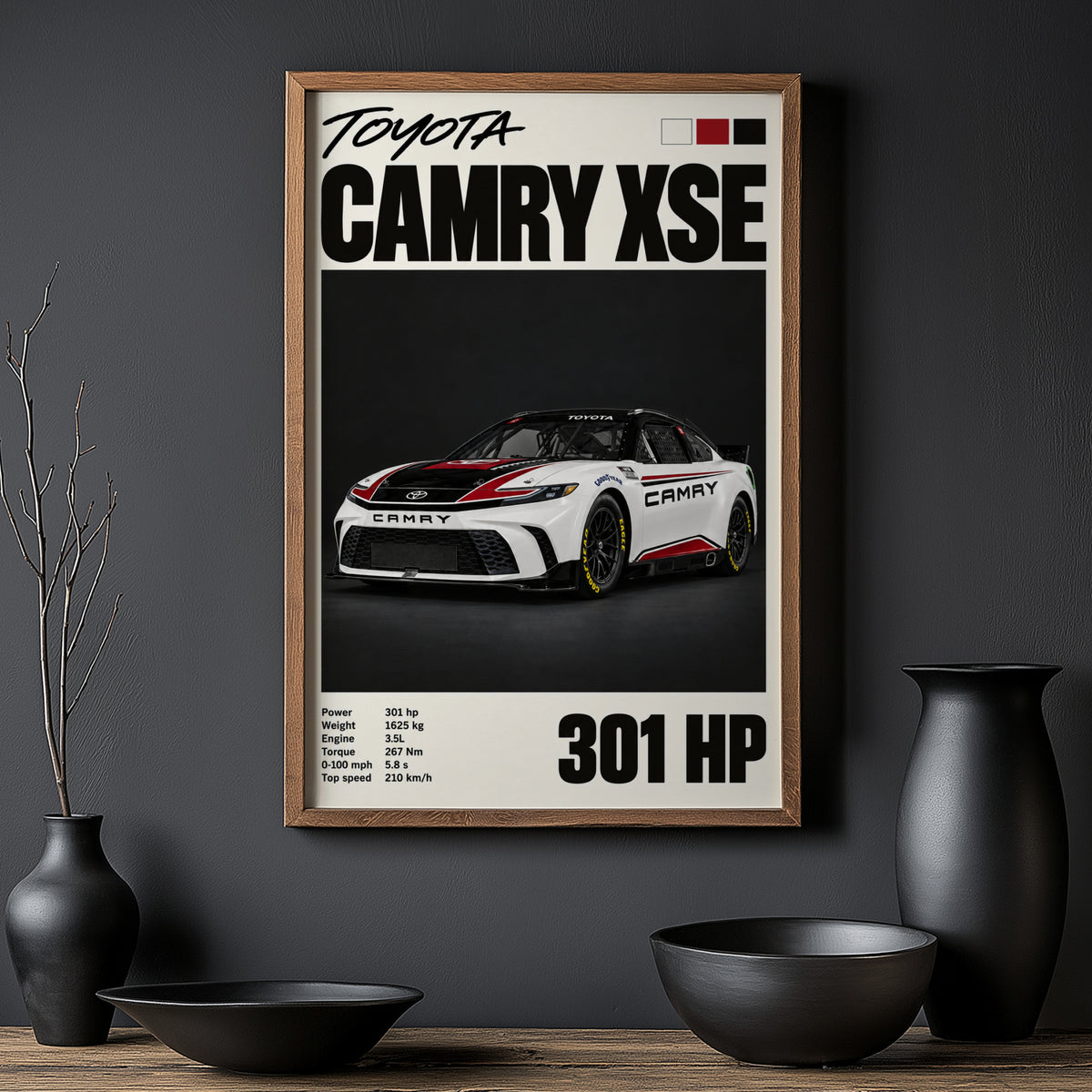 Vintage Toyota Camry Print, Racing Car Wall Art