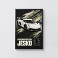 Vintage Koenigsegg Jesko Print, Hypercar Wall Art