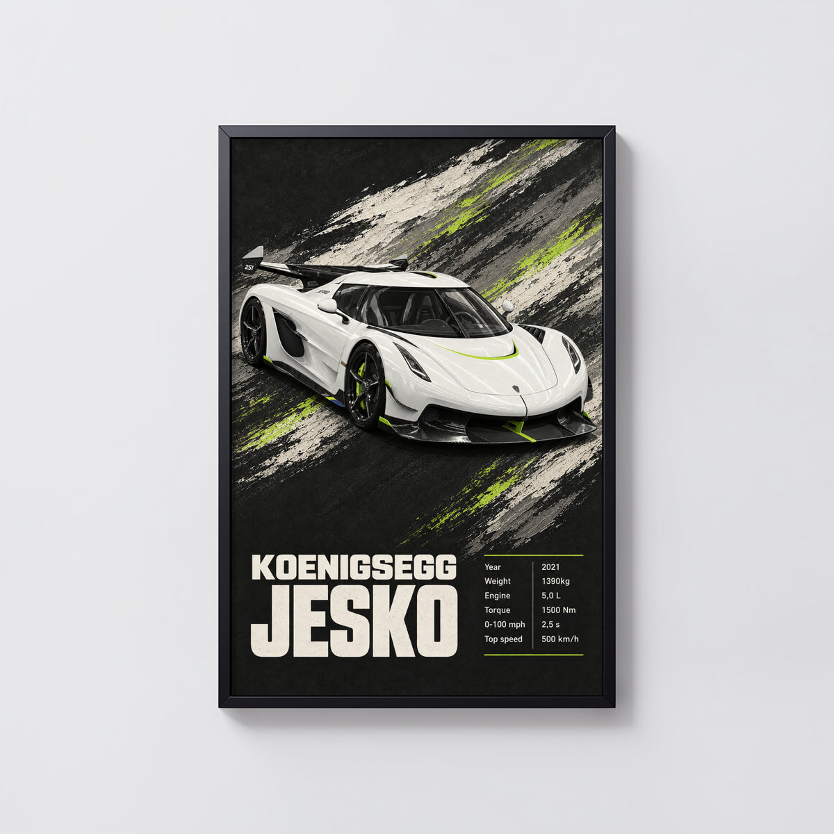 Vintage Koenigsegg Jesko Print, Hypercar Wall Art