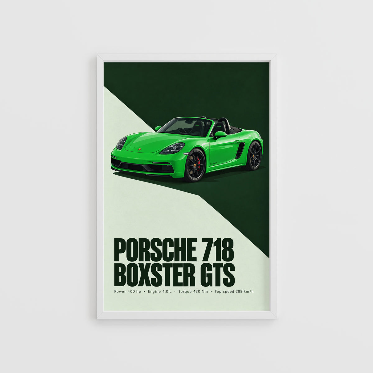 Vintage Porsche 718 Boxster GTS Print, Car Wall Art