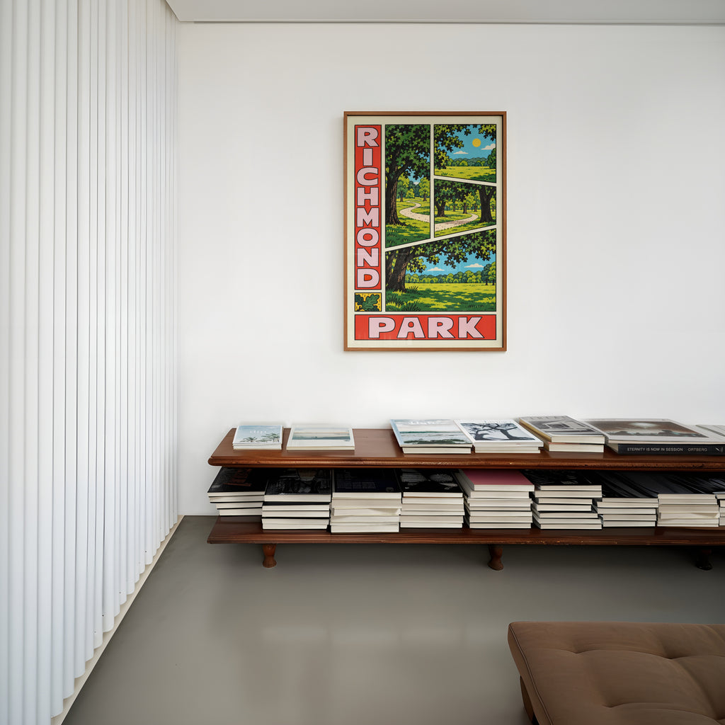 Vintage Richmond Park Poster, London Wall Art Print