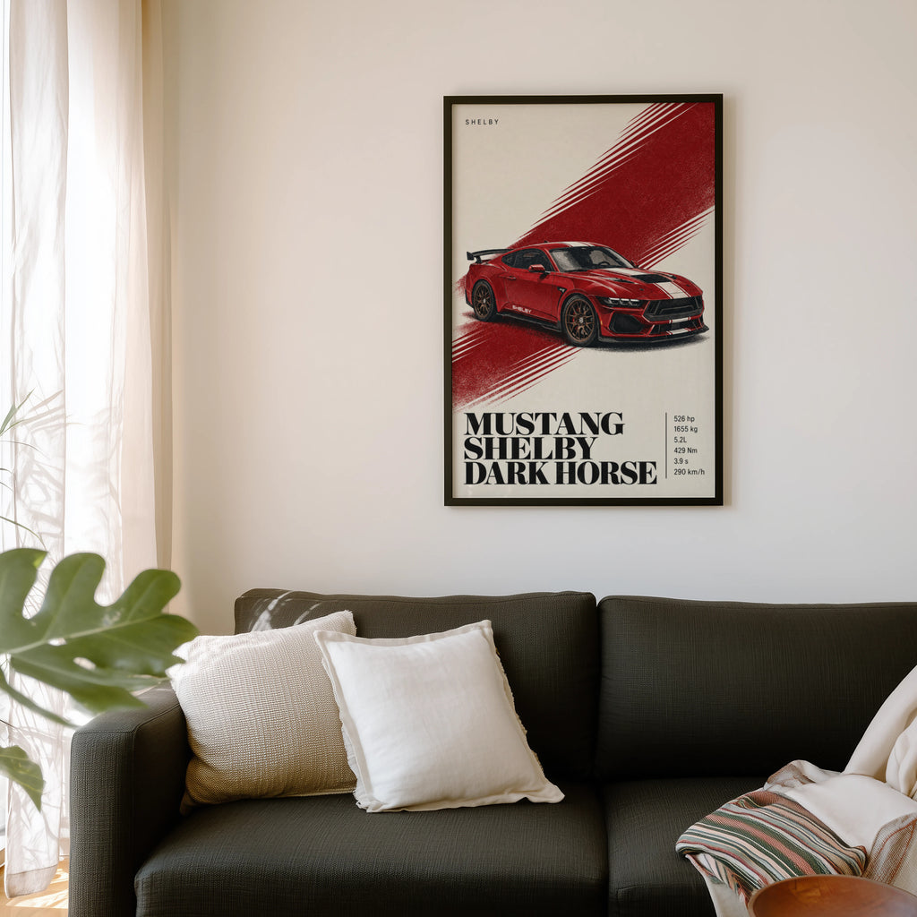 Vintage Mustang Shelby Print, Car Wall Art