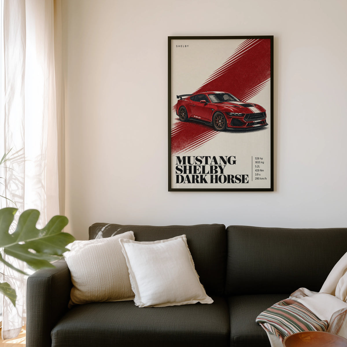 Vintage Mustang Shelby Print, Car Wall Art