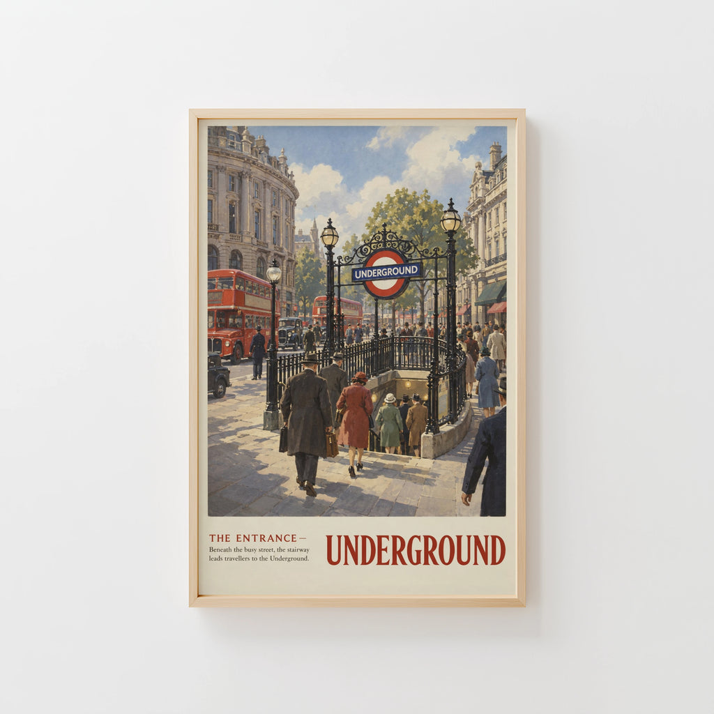 Vintage London Underground Poster, Street Wall Art Print