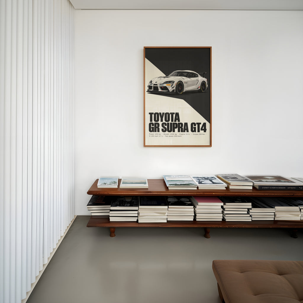 Vintage Toyota Supra GT4 Print, Car Wall Art