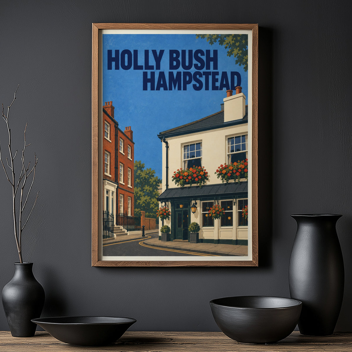 Vintage Hampstead Pub Poster, London Wall Art Print