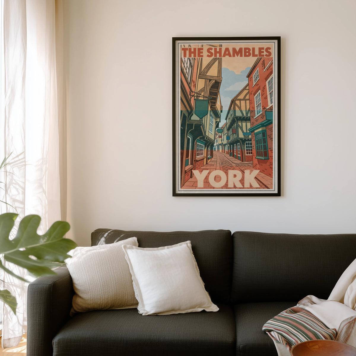 Vintage The Shambles York Poster, England Wall Art, Print