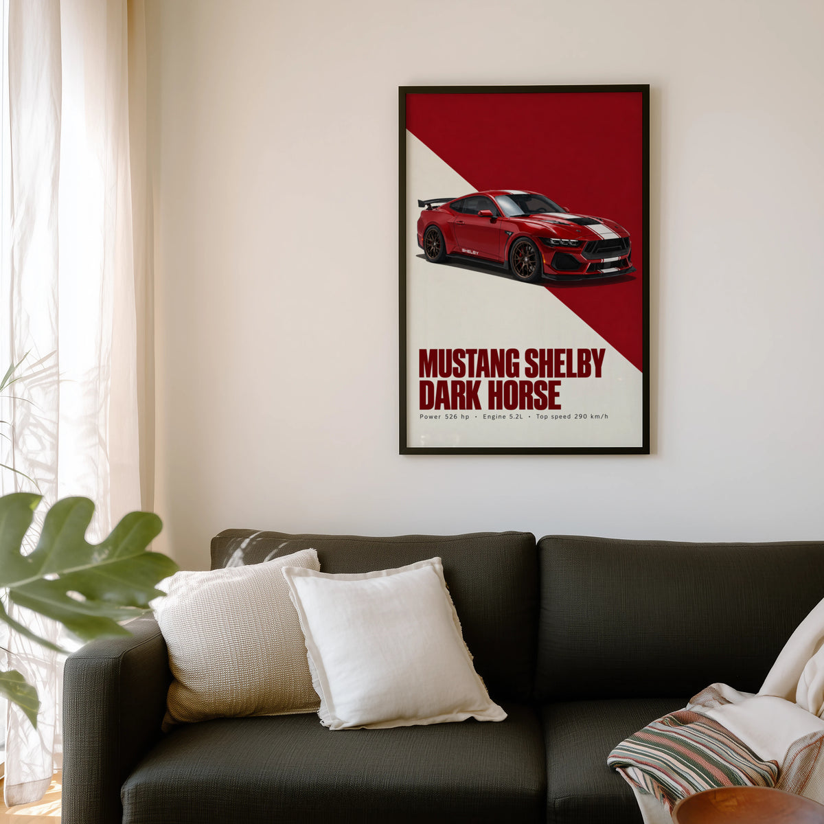 Vintage Mustang Shelby Print, Car Wall Art