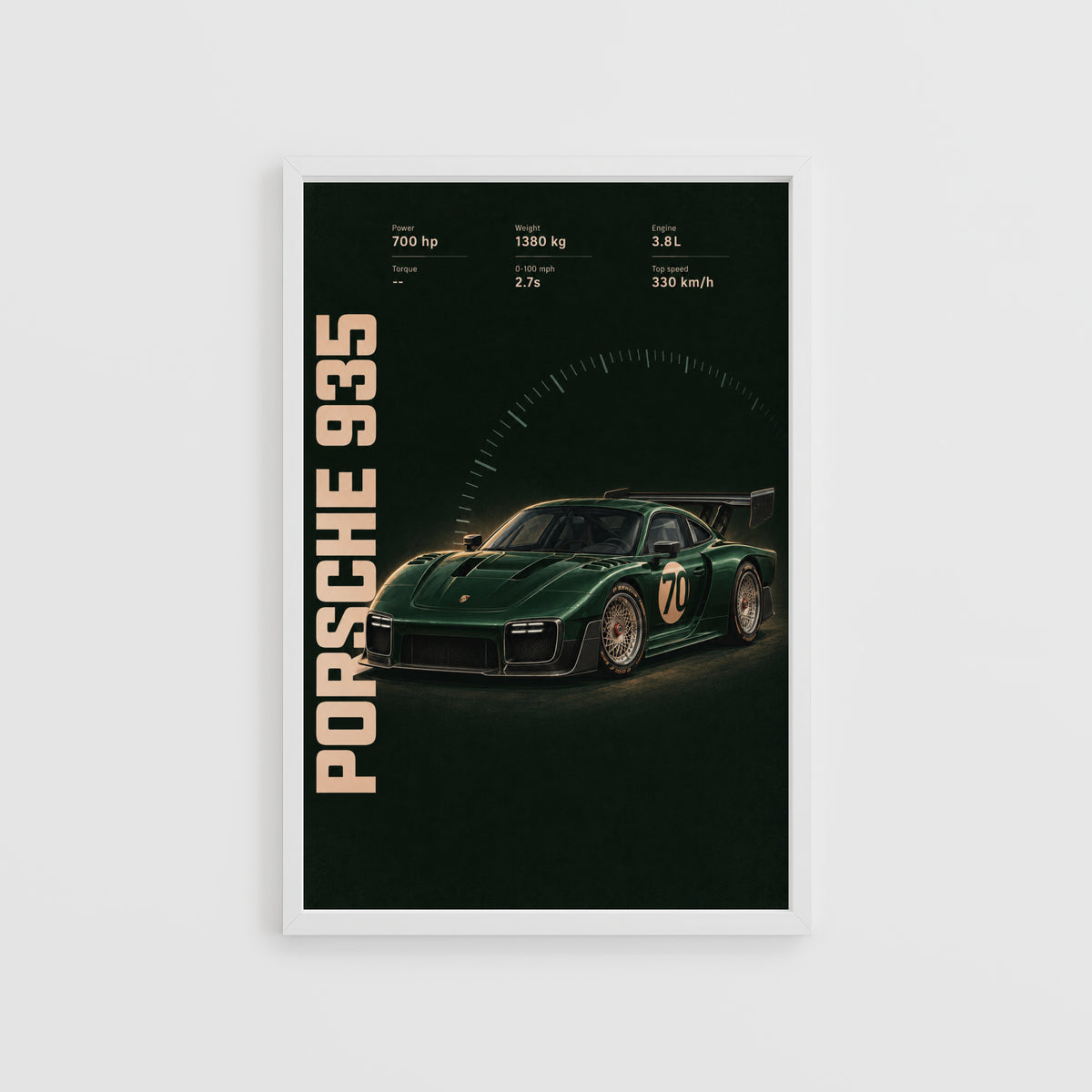 Vintage Porsche 935 Print, Racing Car Wall Art