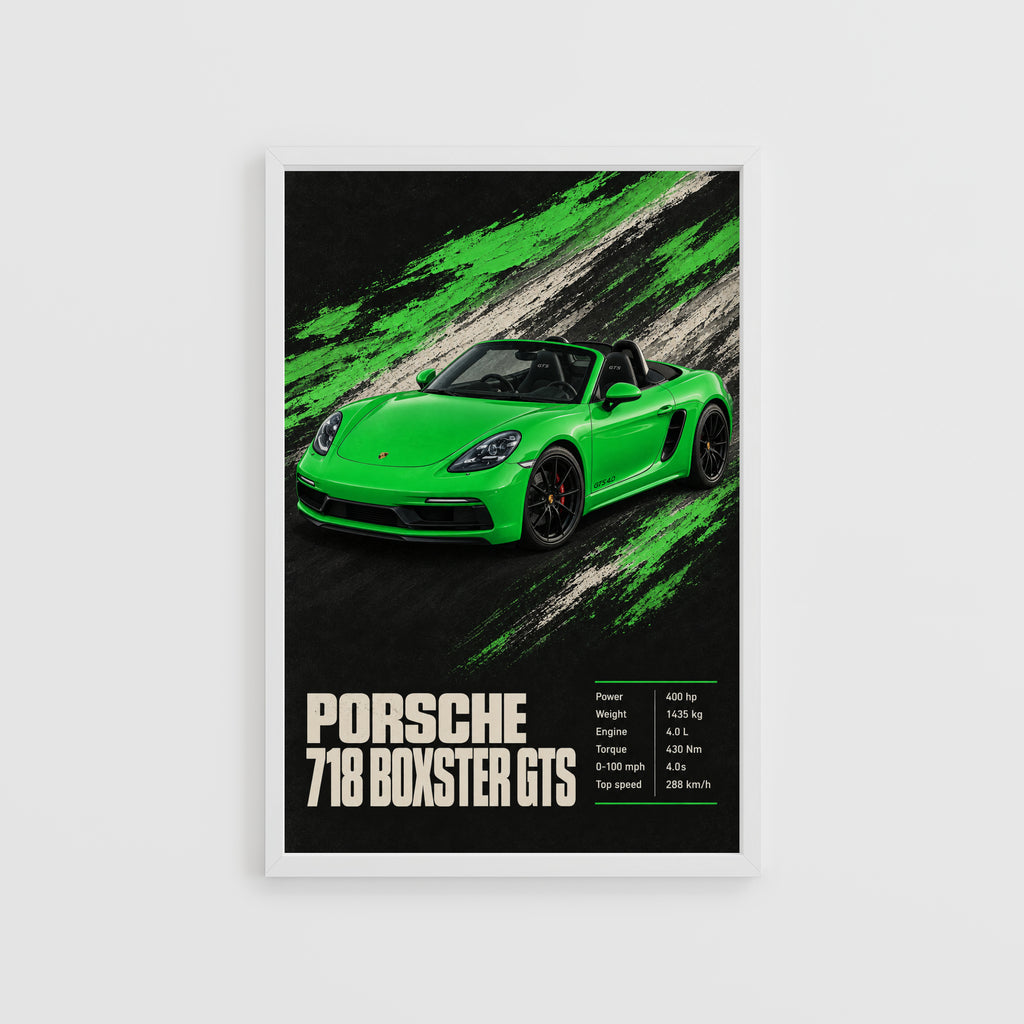 Vintage Porsche 718 Boxster GTS Print, Car Art