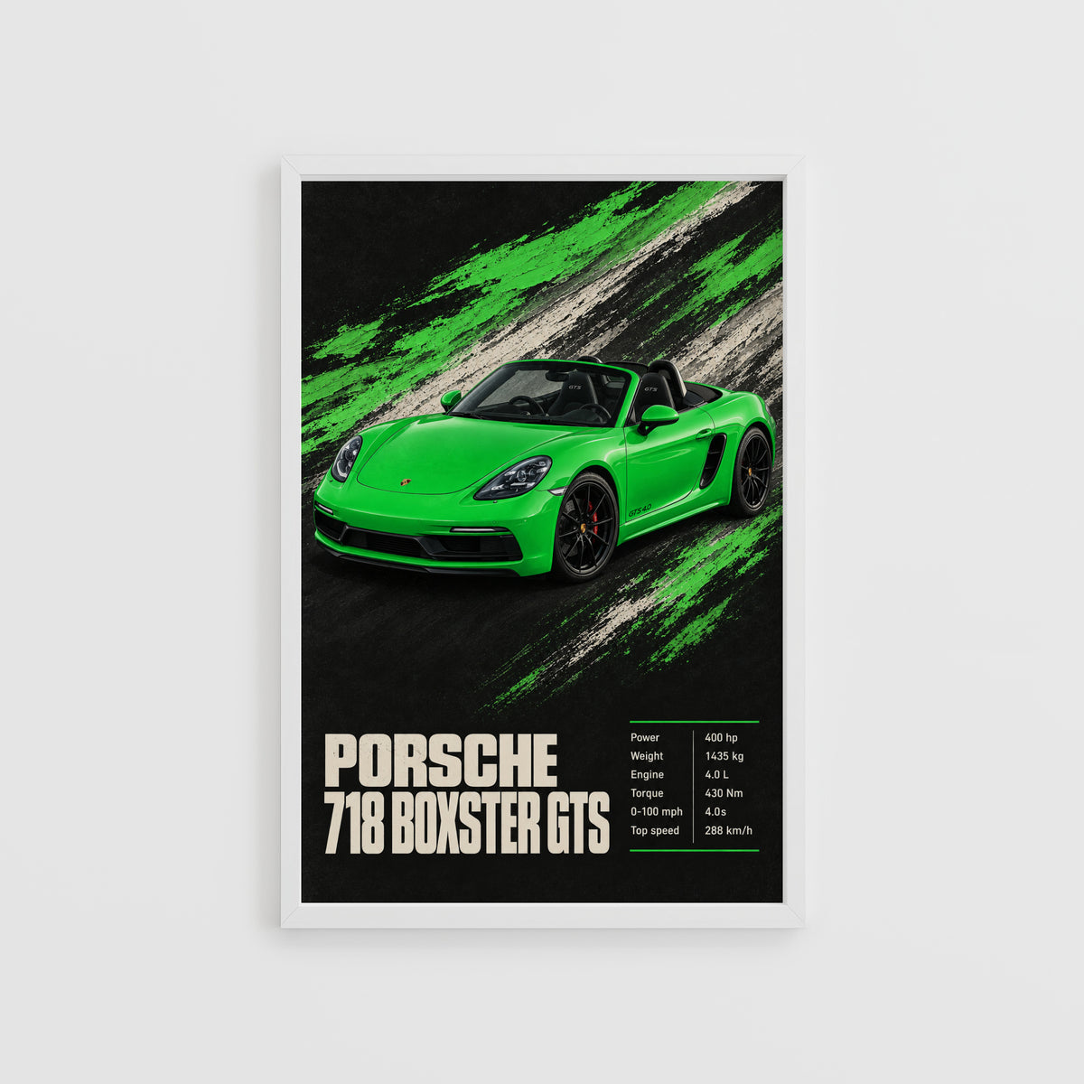 Vintage Porsche 718 Boxster GTS Print, Car Art