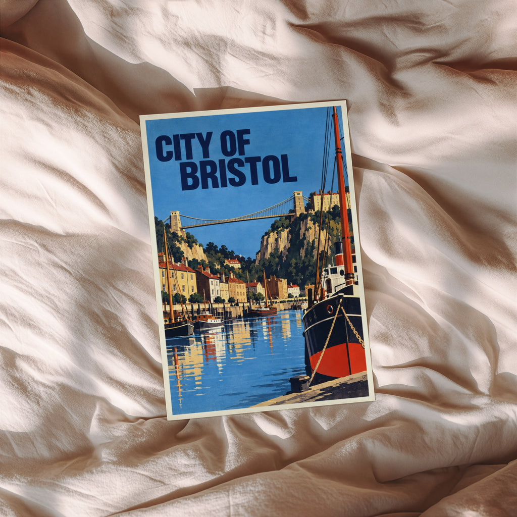 Vintage Bristol Poster, Clifton Bridge Wall Art, Print