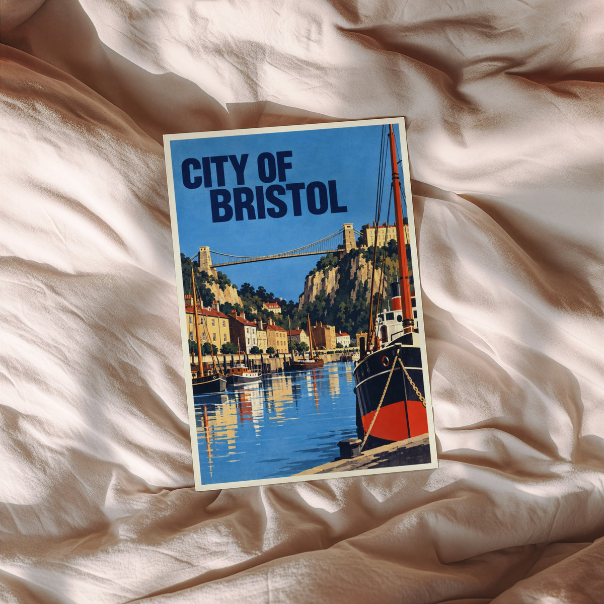 Vintage Bristol Poster, Clifton Bridge Wall Art, Print