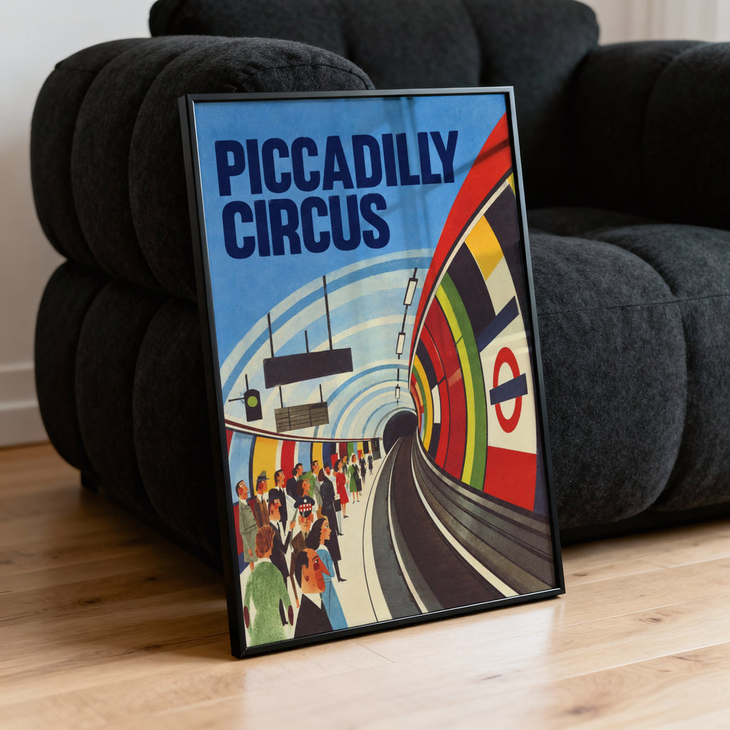 Vintage Piccadilly Circus Poster, London Underground Wall
