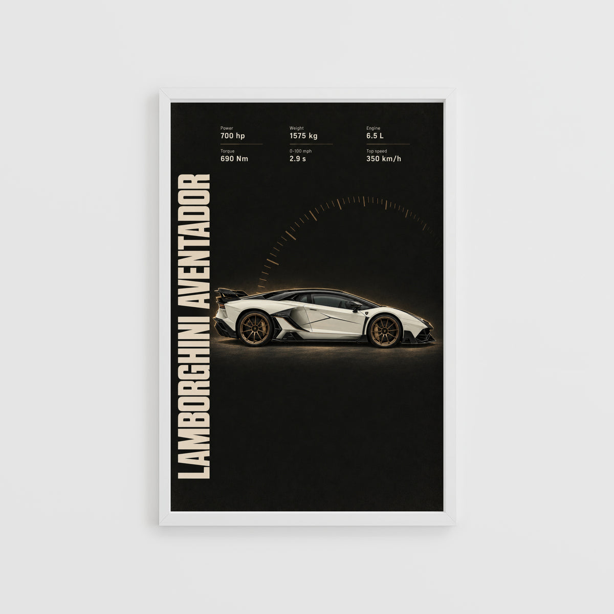 Vintage Lamborghini Aventador Print, Car Poster Wall Art
