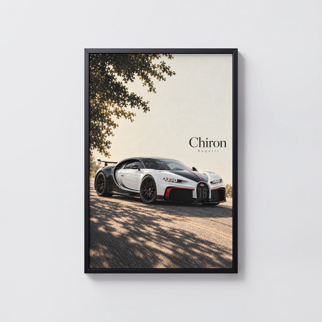 Vintage Bugatti Chiron Print, Hypercar Wall Art
