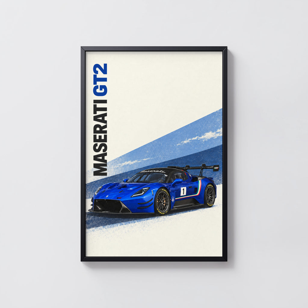 Vintage Maserati GT2 Print, Racing Car Wall Art