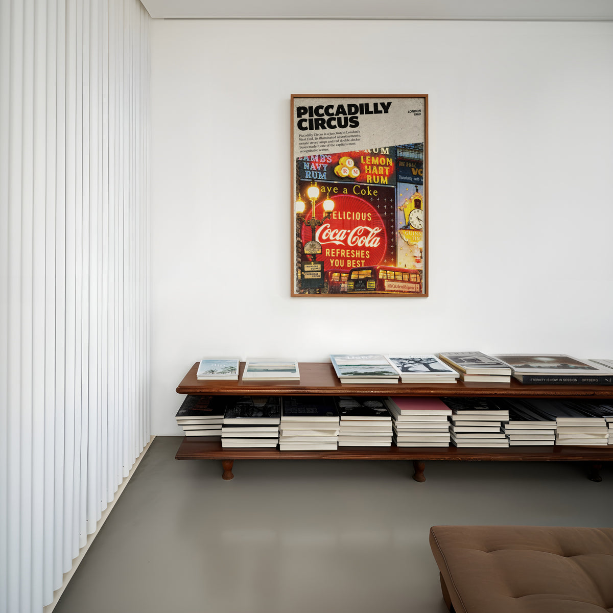 Vintage Piccadilly Circus London Poster, Neon Wall Art Print