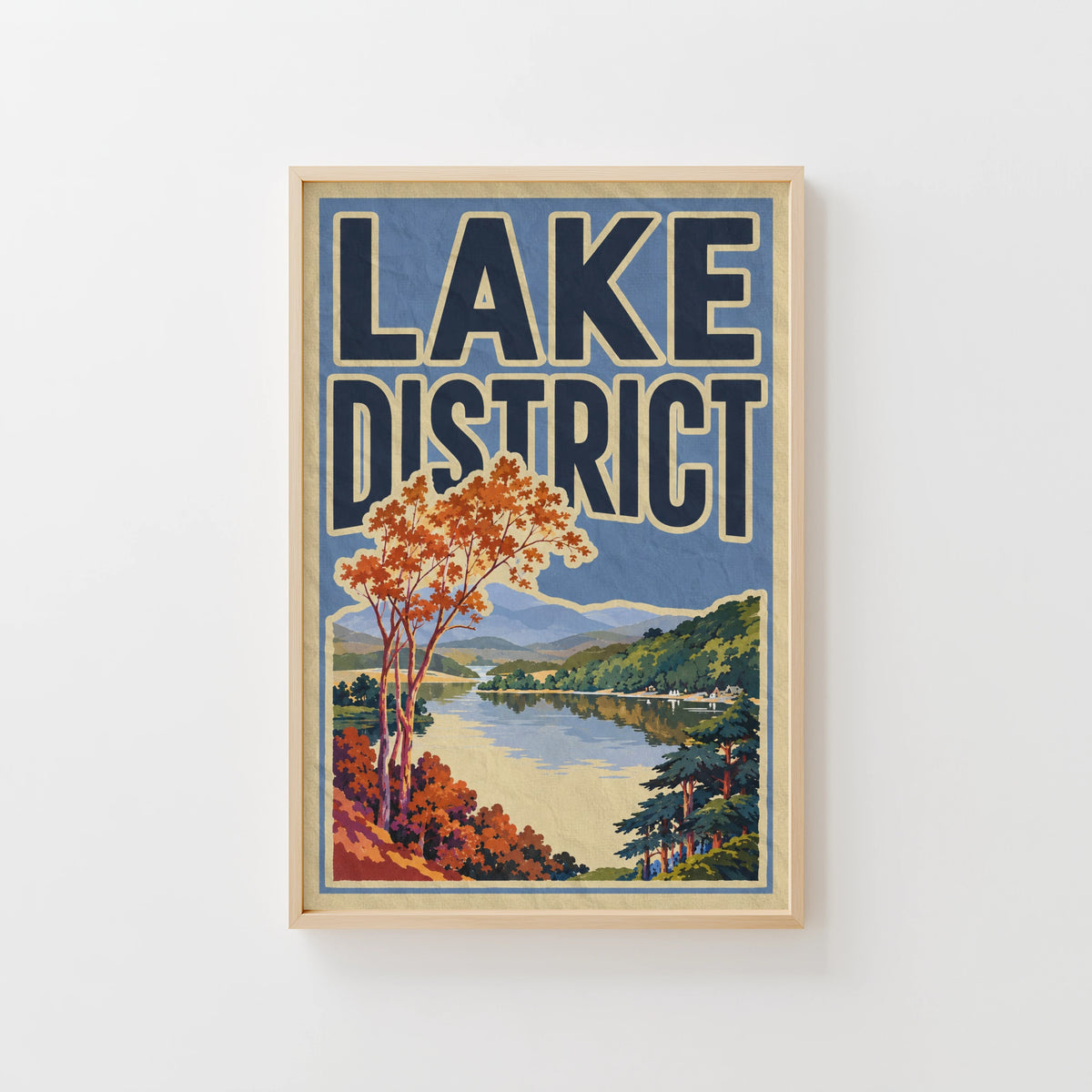 Vintage Lake District Poster, Autumn Landscape Print