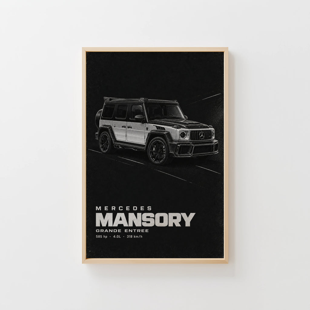 Vintage Mercedes Mansory Print, Car Wall Art