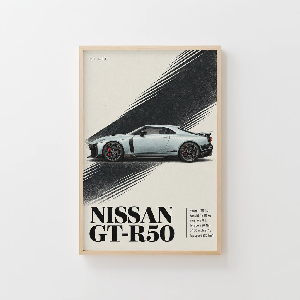 Vintage Nissan GT-R50 Print, Car Wall Art