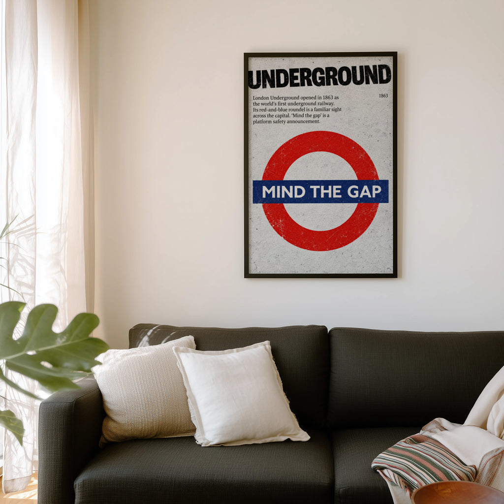 Vintage London Underground Poster, Mind the Gap Print