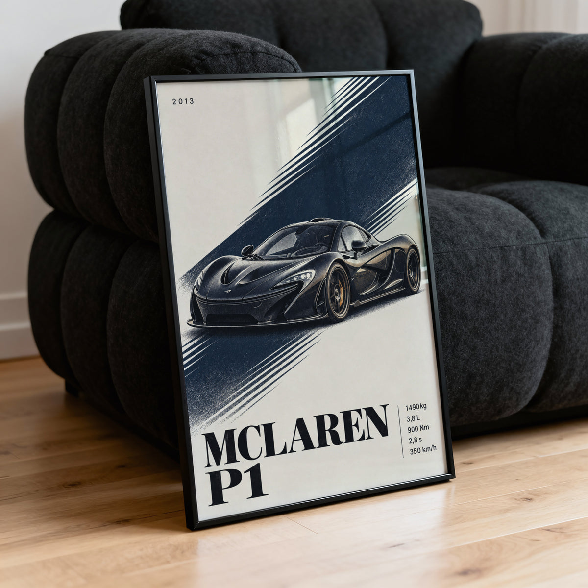 Vintage McLaren P1 Print, Supercar Wall Art