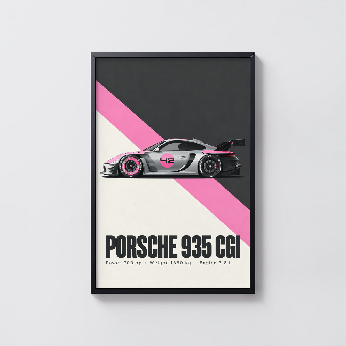 Vintage Porsche 935 Print, Racing Car Wall Art