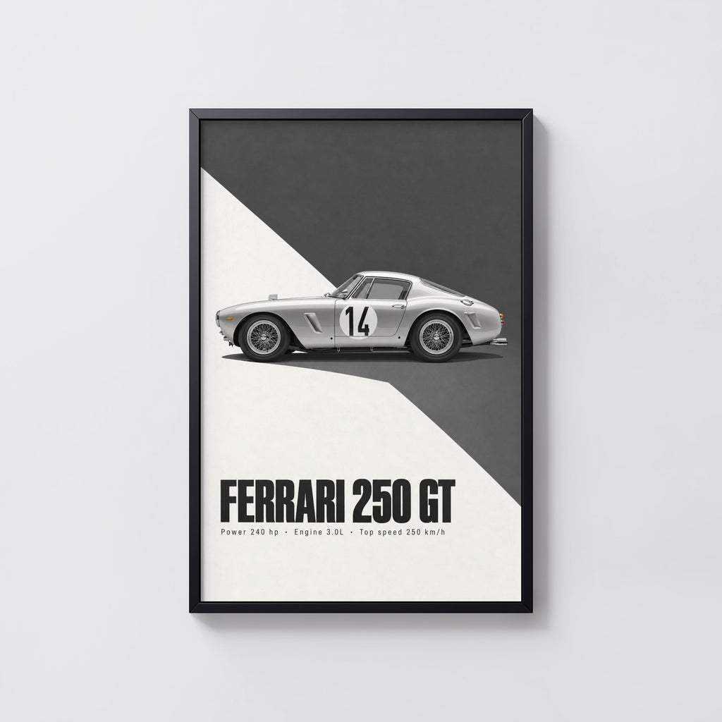 Vintage Ferrari 250 GT Print, Car Poster, Wall Art