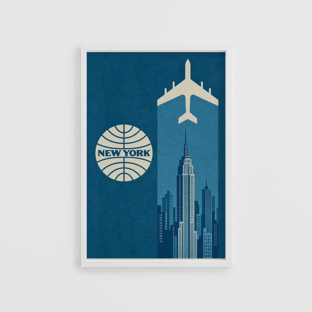 Vintage New York Poster, Skyline Wall Art, Retro Print