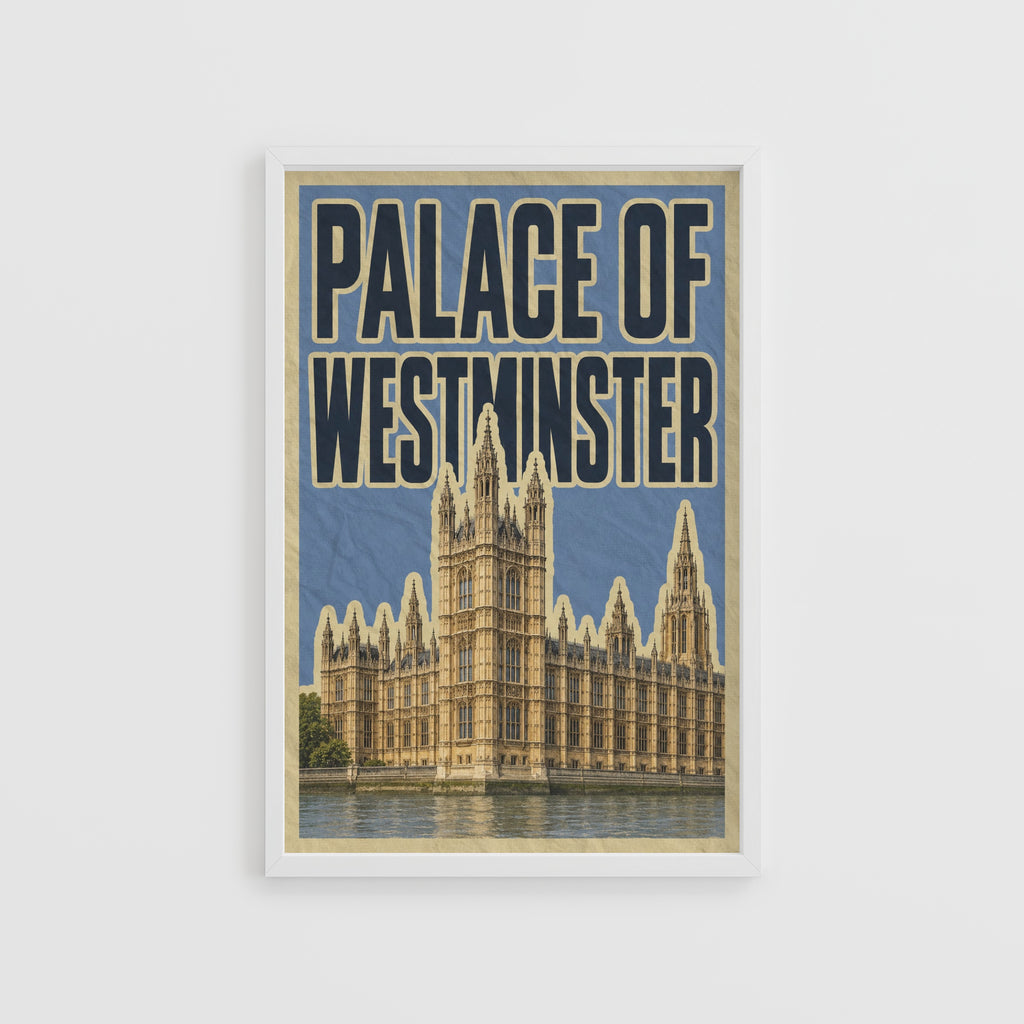 Vintage Palace of Westminster Poster, London Wall Art Print