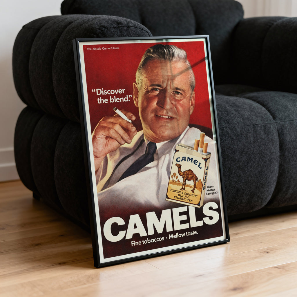 Vintage Camel Cigarettes Poster, Retro Advert Wall Art