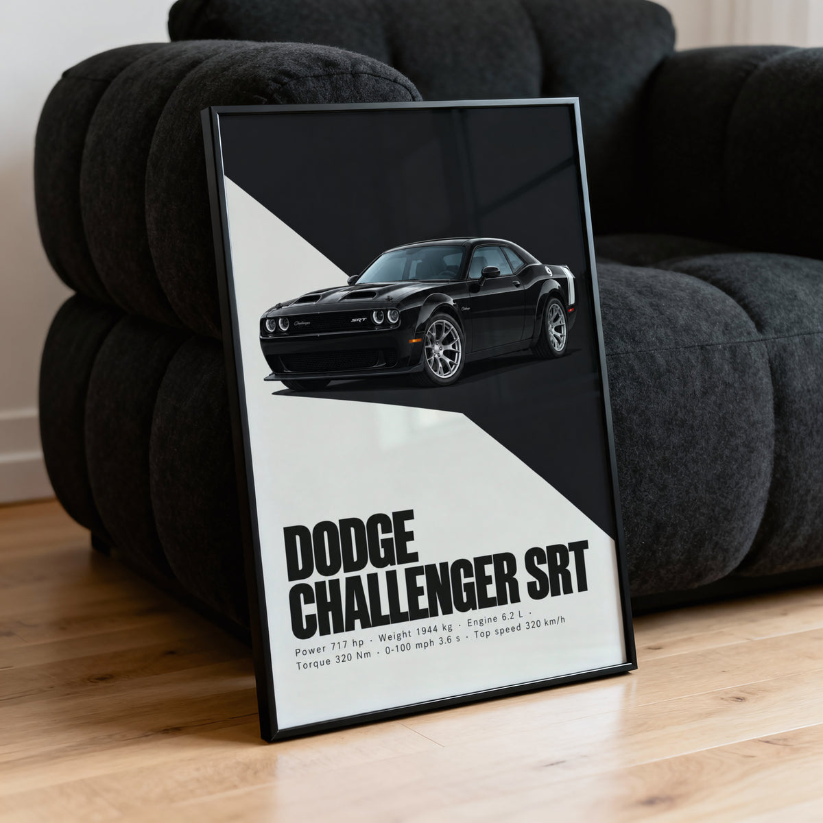 Vintage Dodge Challenger SRT Print, Muscle Car