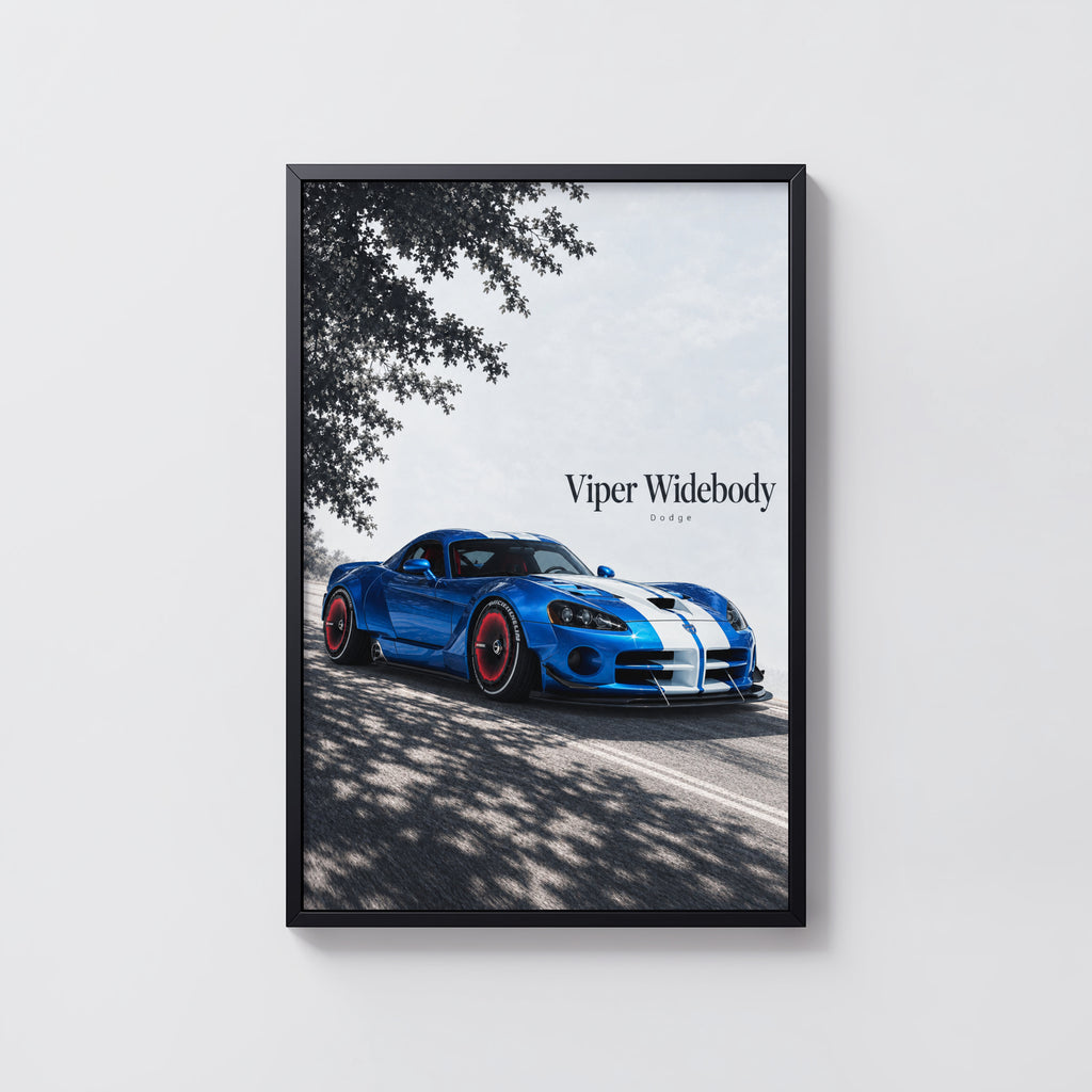 Vintage Dodge Viper Widebody Print, Car Wall Art