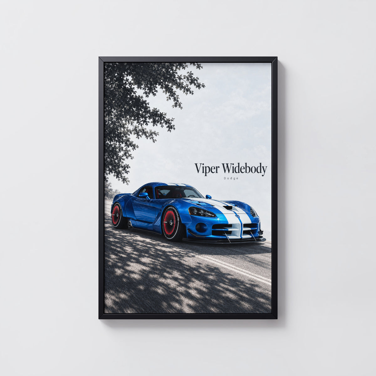 Vintage Dodge Viper Widebody Print, Car Wall Art