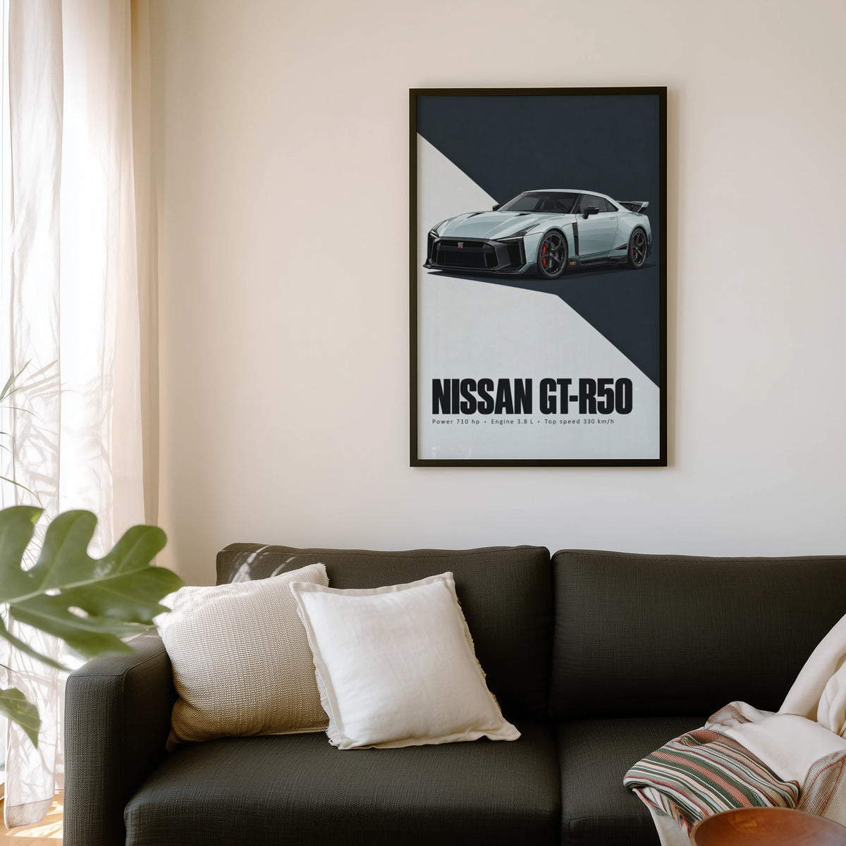 Vintage Nissan GT-R50 Print, Car Wall Art, Garage