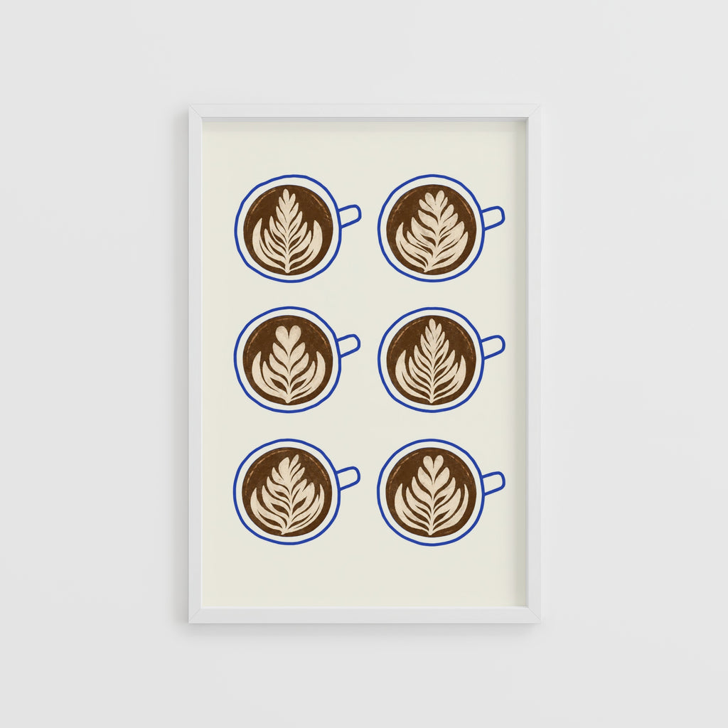 Vintage Coffee Print and Poster, Latte Art Wall Art