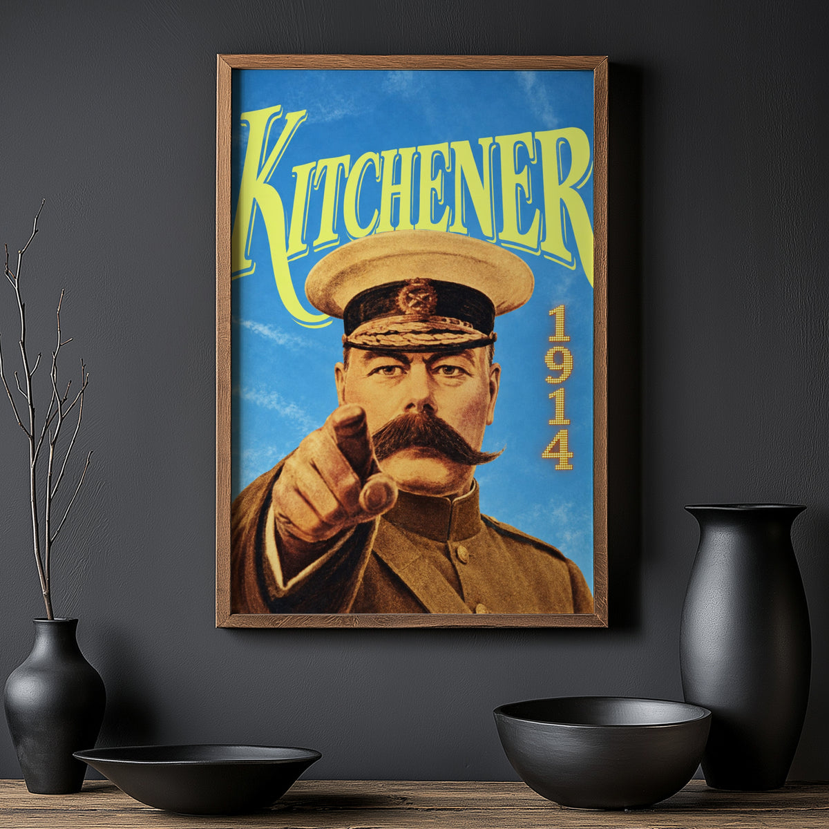 Vintage Kitchener 1914 Poster, Military Wall Art, WW1 Print