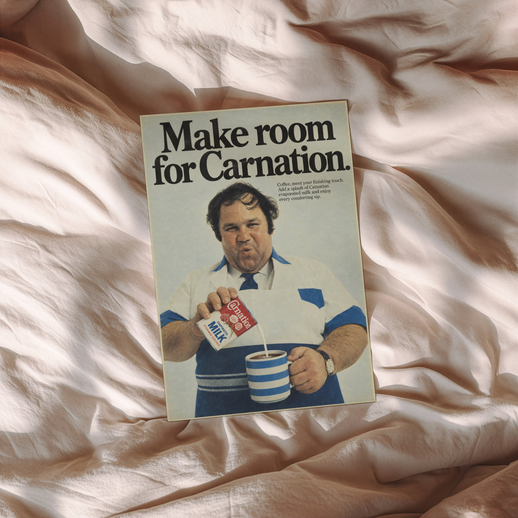 Vintage Carnation Milk Poster, Retro Kitchen Wall Art Print