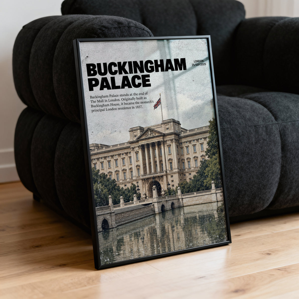 Vintage Buckingham Palace London Poster, Wall Art Print
