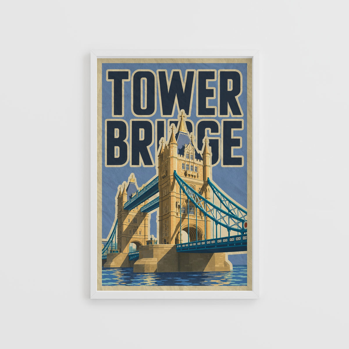 Vintage Tower Bridge London Poster, Retro Wall Art, Print