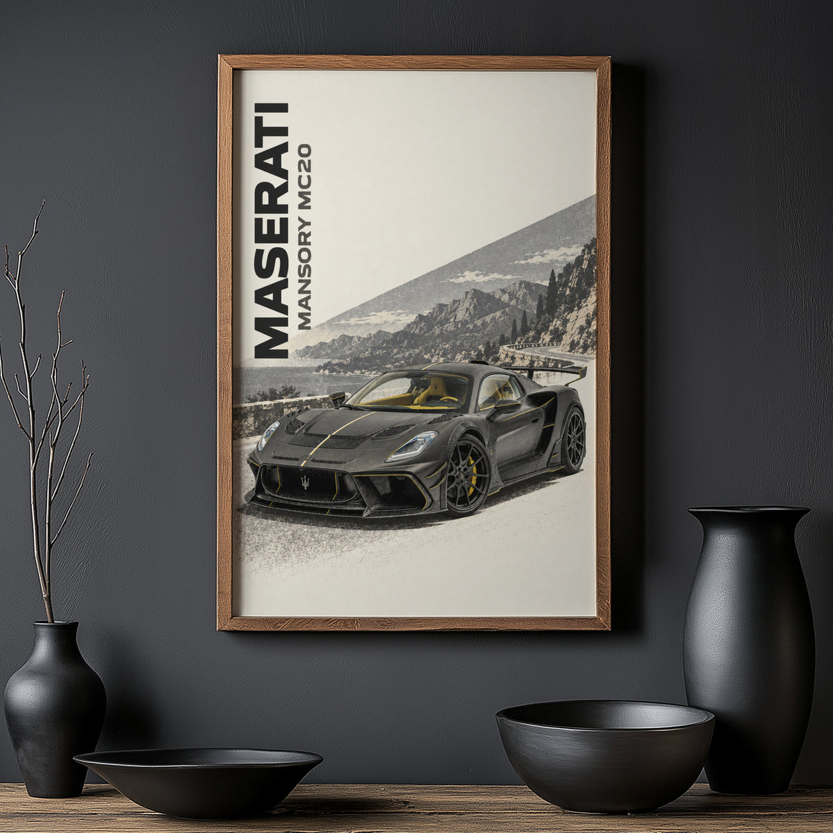 Vintage Maserati MC20 Print, Supercar Wall Art