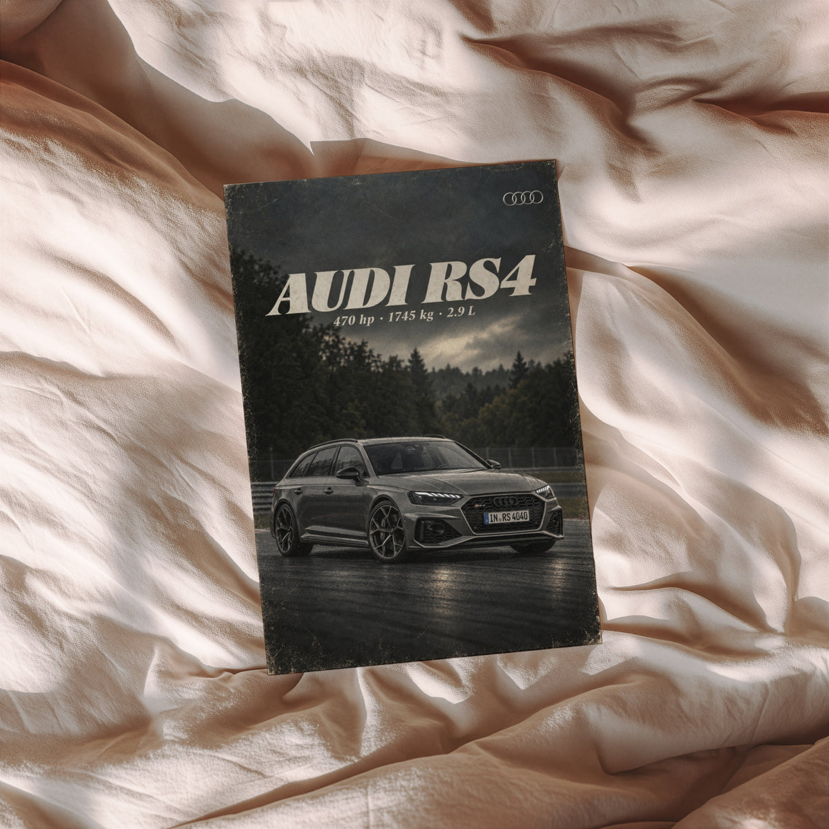 Vintage Audi RS4 Avant Print, Car Wall Art